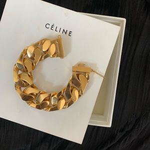 Celine Gold Curb Chain Bracelet